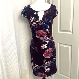 Elegant Floral Purple Dress